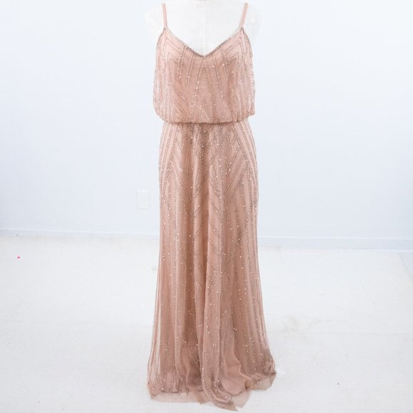 BHLDN Adrianna Papell 14 Beaded Maxi Dress Pink - Picture 10 of 10